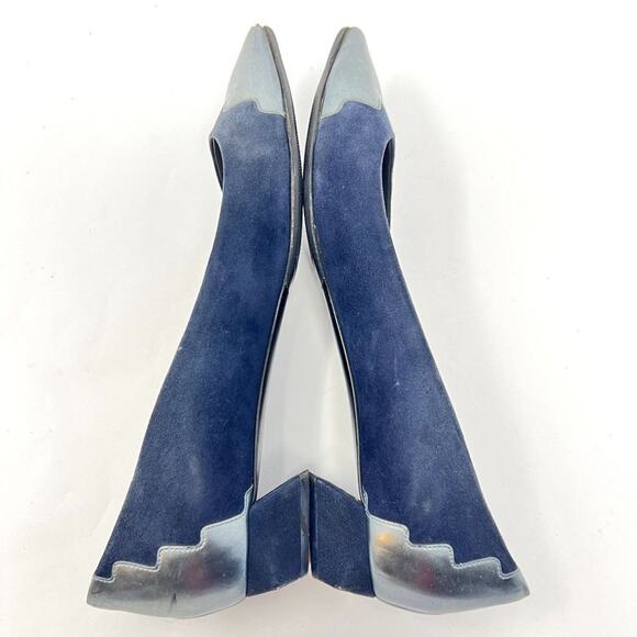 Fendi Leather Low Heel Flats Shoes Women IT 40 Pointed Toe Slip On Made in Italy - Picture 7 of 11